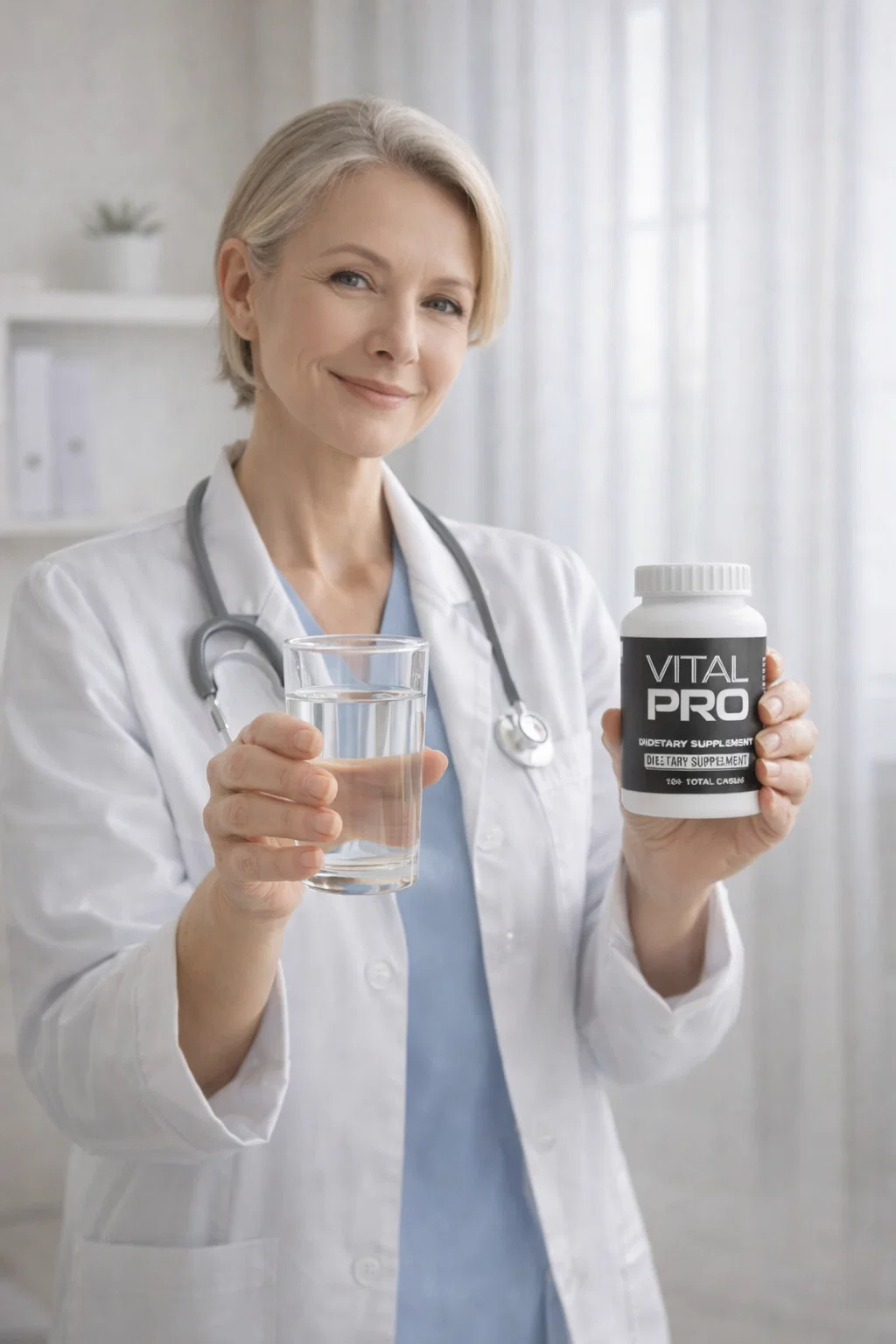 Health professional explaining the science-informed benefits of VitalPro ingredients